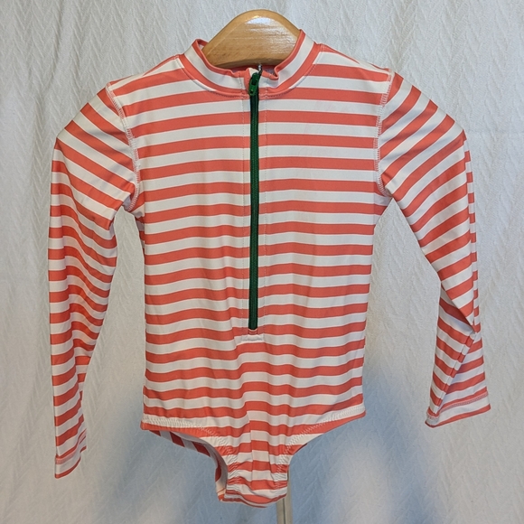Primary Red and White Striped Kids Rashguard - Picture 1 of 2
